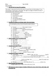 English worksheet: Test about animals