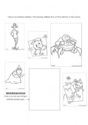 English Worksheet: Monsters Body