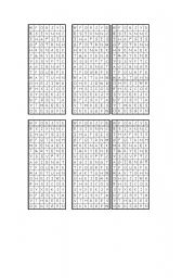 English worksheet: Find the numbers