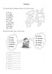 English Worksheet: Numbers