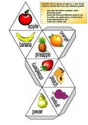 English Worksheet: Fruit dice