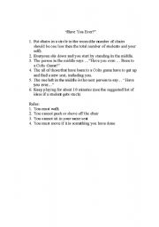 English worksheet: Getting to know you game