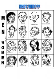 English Worksheet: Whos who???Caricatures!