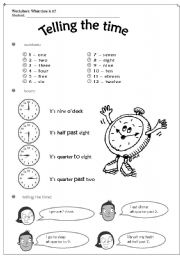 English Worksheet: time