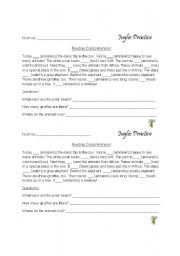 English Worksheet: reading comprehension