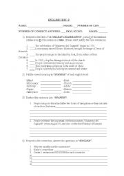 English Worksheet: The celebration of Nazareno del Caguach