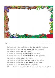 English Worksheet: prepositions of place