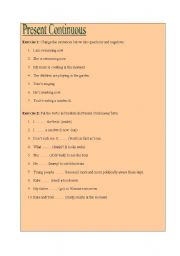 English Worksheet: Present Continuous