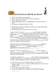 English Worksheet: Ratatouille Movie Activity