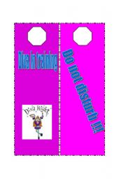 English worksheet: Make your pupils create door hangers...