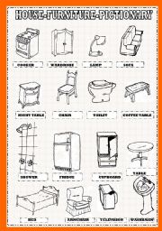 Household Items Pictionary - ESL worksheet by serkanserkan