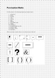 English Worksheet: Punctuation Marks