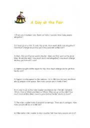 English Worksheet: A Day at the Fair