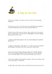 English worksheet: A Day at the Fair