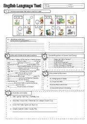 English Worksheet: Simple Present and daily activities