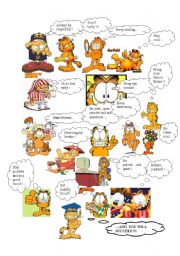 English Worksheet: Garfields pieces of advice!