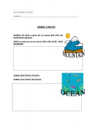 English Worksheet: animal habitats