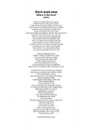 English Worksheet: where is the love? work