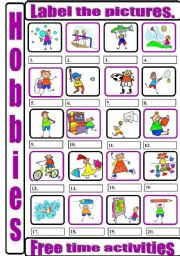 English Worksheet: Free_time_activities_labelling