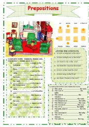 English Worksheet: Prepositions