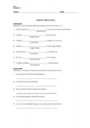 English worksheet: Passive Voice/Modals