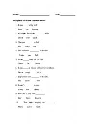 English worksheet: Vocabulary1