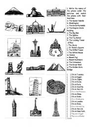 English Worksheet: Famous Places around the world