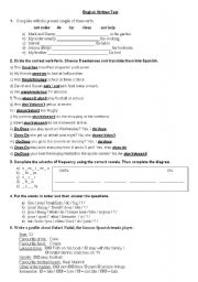 English Worksheet: Simple present test