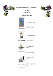 English worksheet: PRESENT CONTINUOUS
