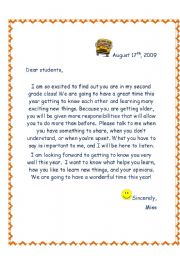 welcome letter