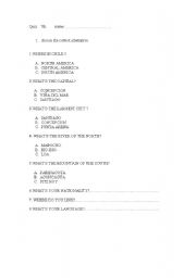 English Worksheet: quiz