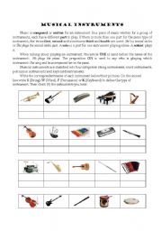 English Worksheet: Musical Instruments