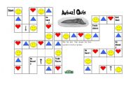 English worksheet: Animal gameboard