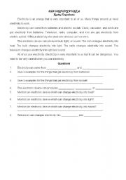 English worksheet: ELECTRICITY WORKS