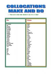 English Worksheet: make and do