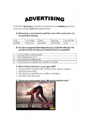 ADVERTISING - conversation lesson (worksheet)