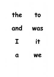 English Worksheet: Sight  Words