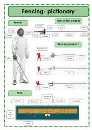 English Worksheet: Fencing-pictionary