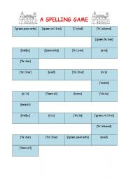English Worksheet: Family - a spelling game