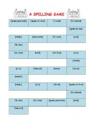 English worksheet: Family - a spelling game