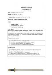 English Worksheet: MEDIEVAL PLAY