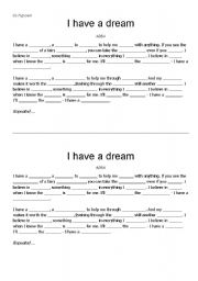 English Worksheet: I have a dream - ABBA