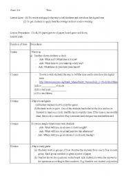 English Worksheet: lesson plan ( TIME )
