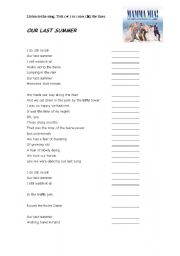 English worksheet: Our last Summer