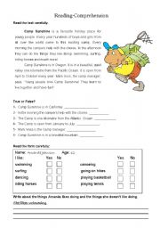 English Worksheet: Reading-Comprehension