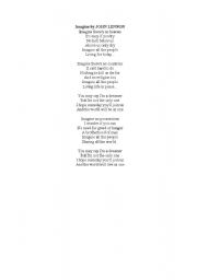 English Worksheet: John Lennon: Imagine