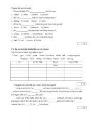 English worksheet: Vocabulary - sport and transport