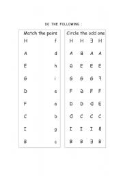 English worksheet: ALPHABETS KNOWING