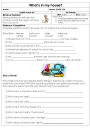 English worksheet: the house