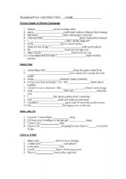 English Worksheet: REVISION GRAMMAR TEST ELEMENTARY LEVEL